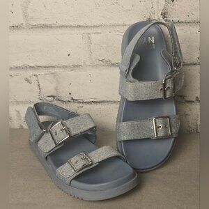 Madden NYC Light Denim Buckle Strap Sandals – Casual Cool Comfort